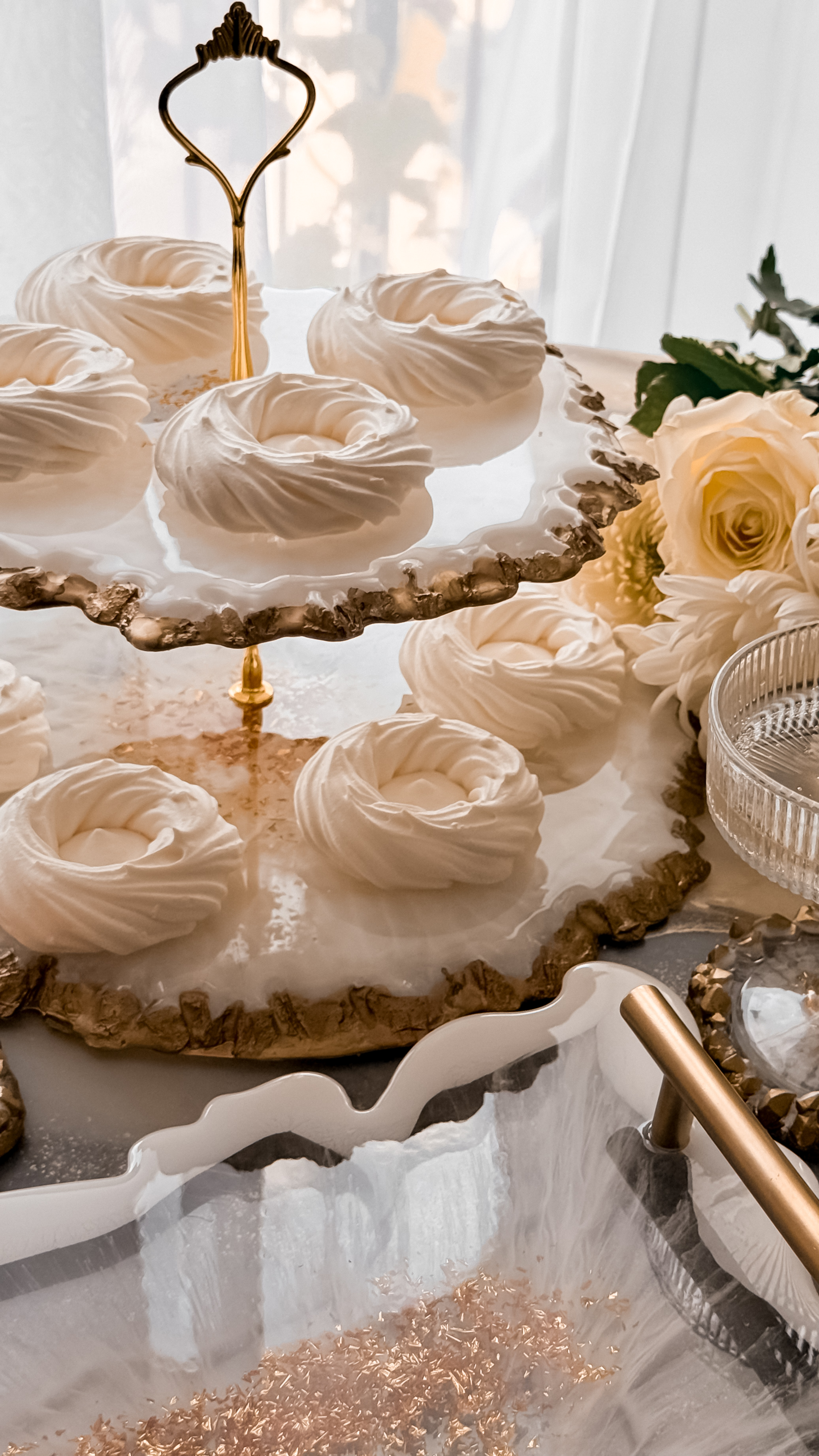 Ivory Veil Two-Tier Serving Stand — view 4