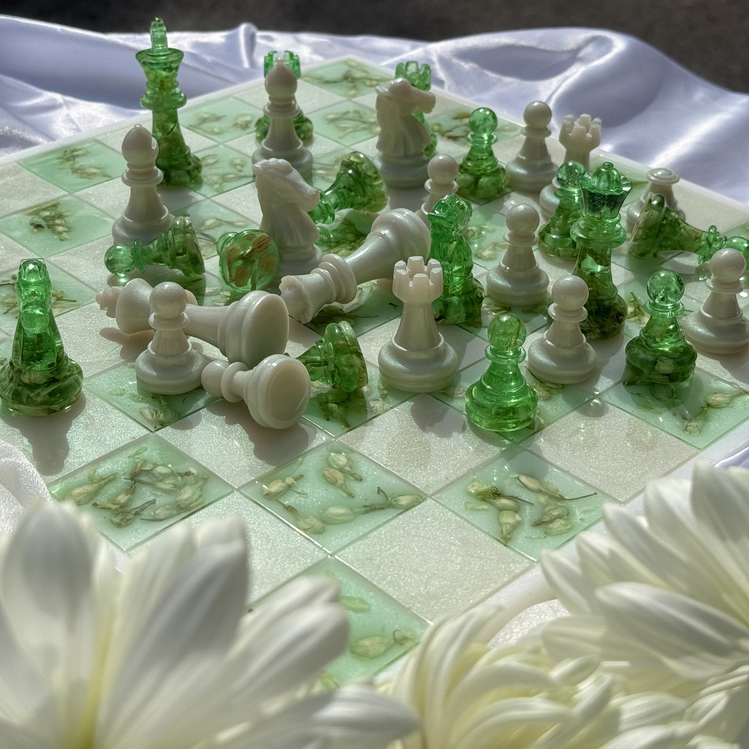 Emerald Garden Resin Chess Set — view 1