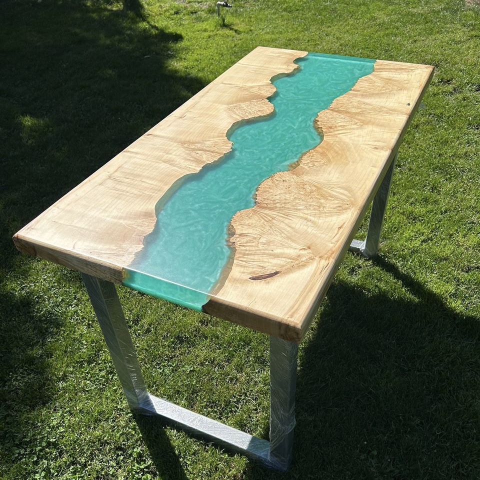 Lagoon River Wood & Resin Dining Table — view 3