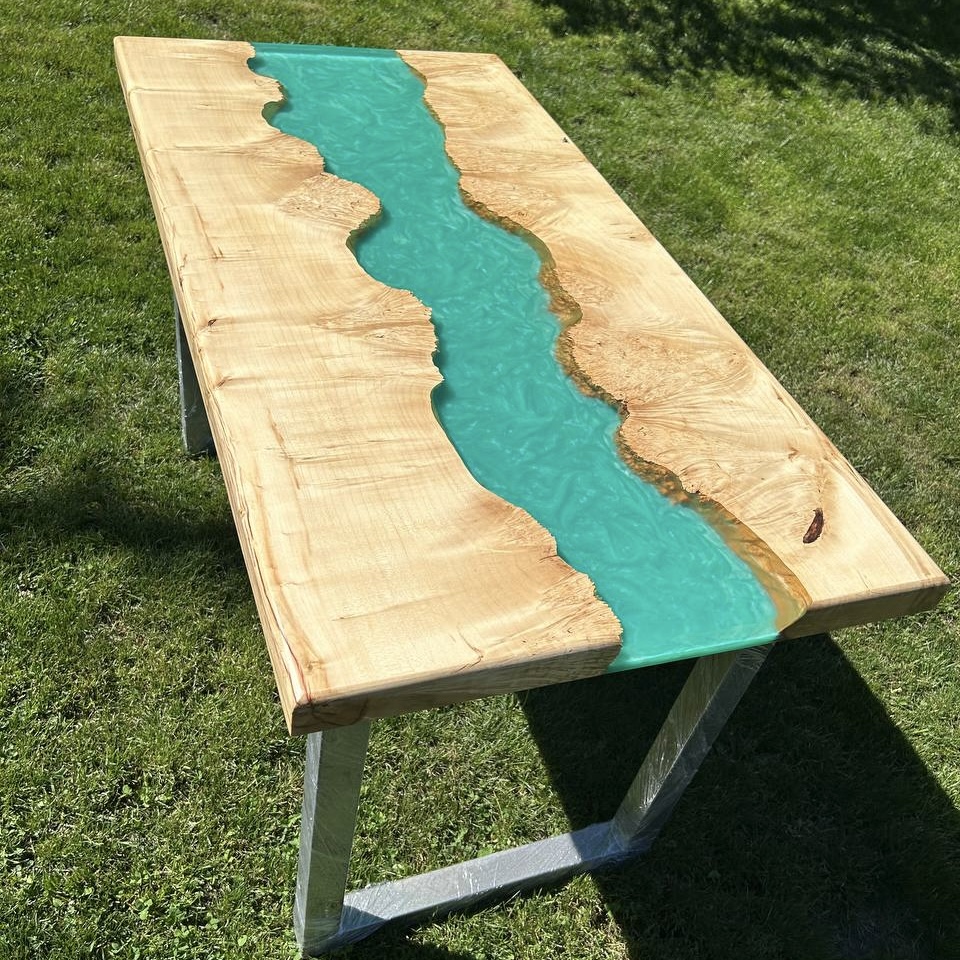 Lagoon River Wood & Resin Dining Table — view 5