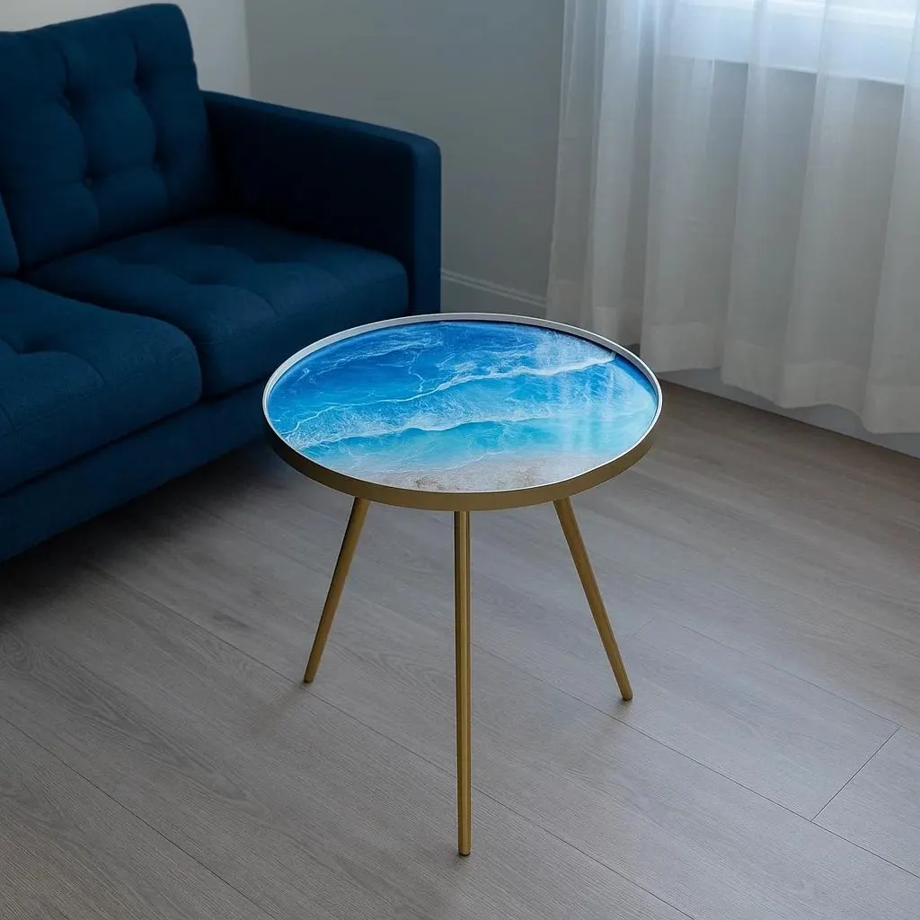 Azure Shore Resin Table — view 1