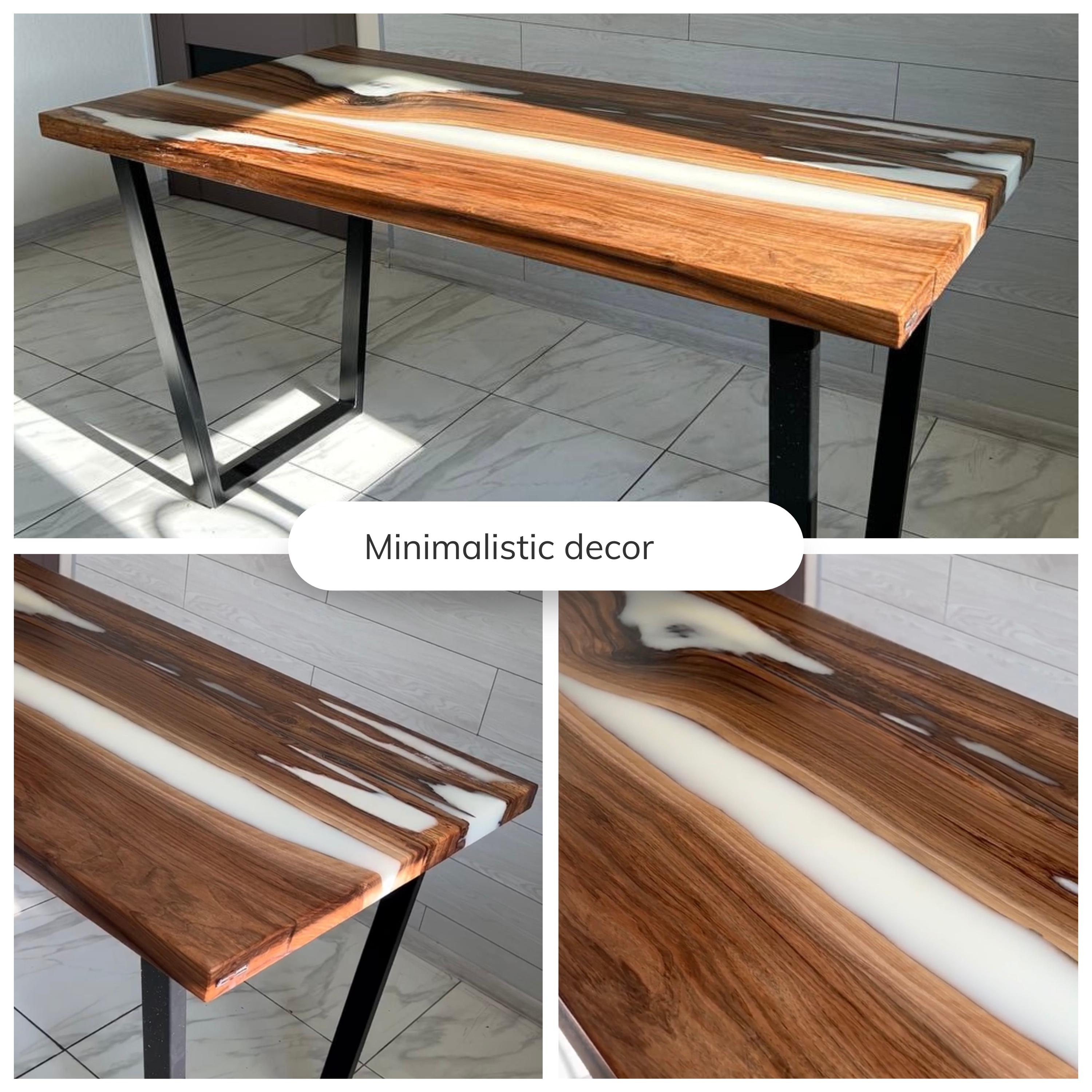 Handmade Wood & Epoxy Resin Dining Table — view 3