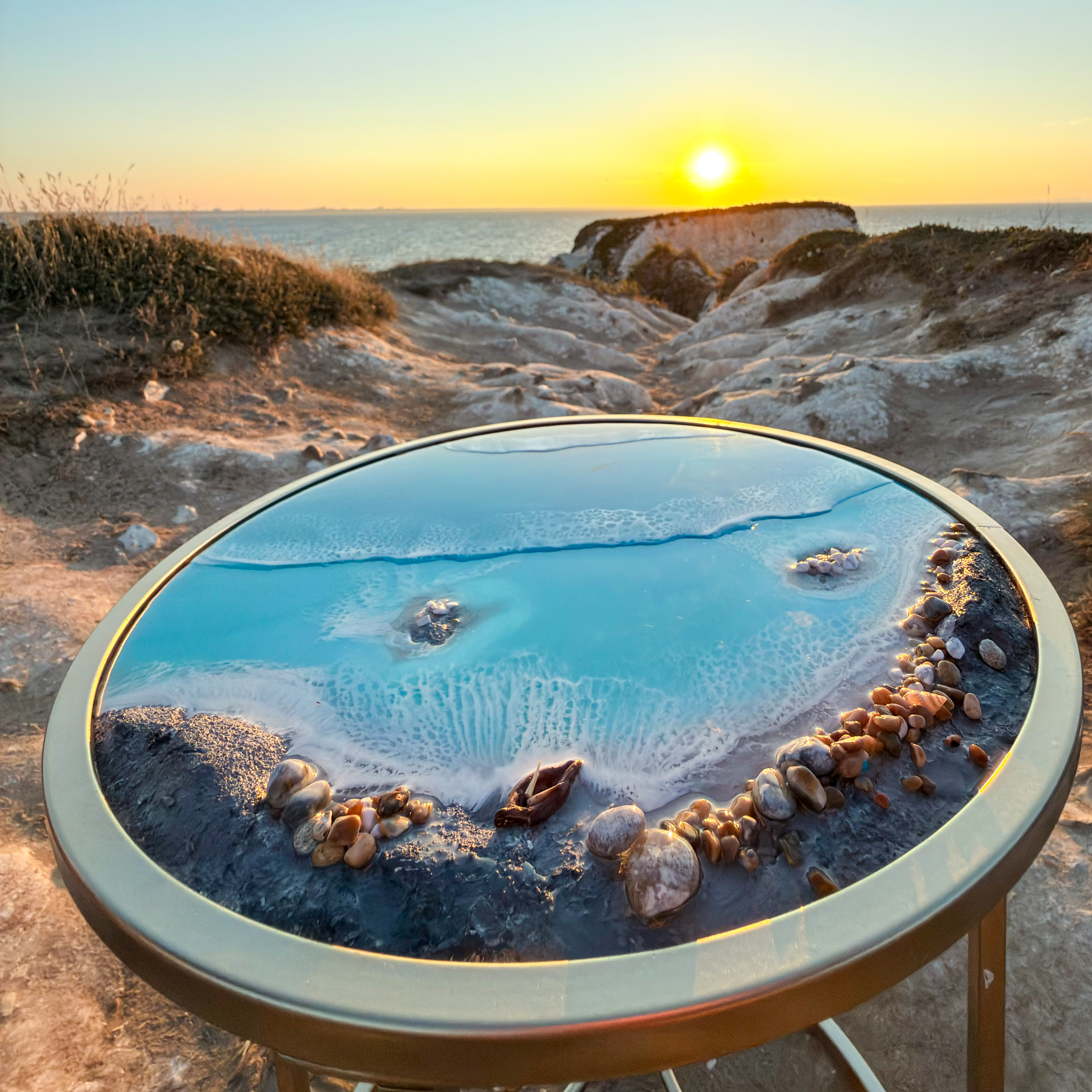 Azure Shore Resin Side Table — view 5