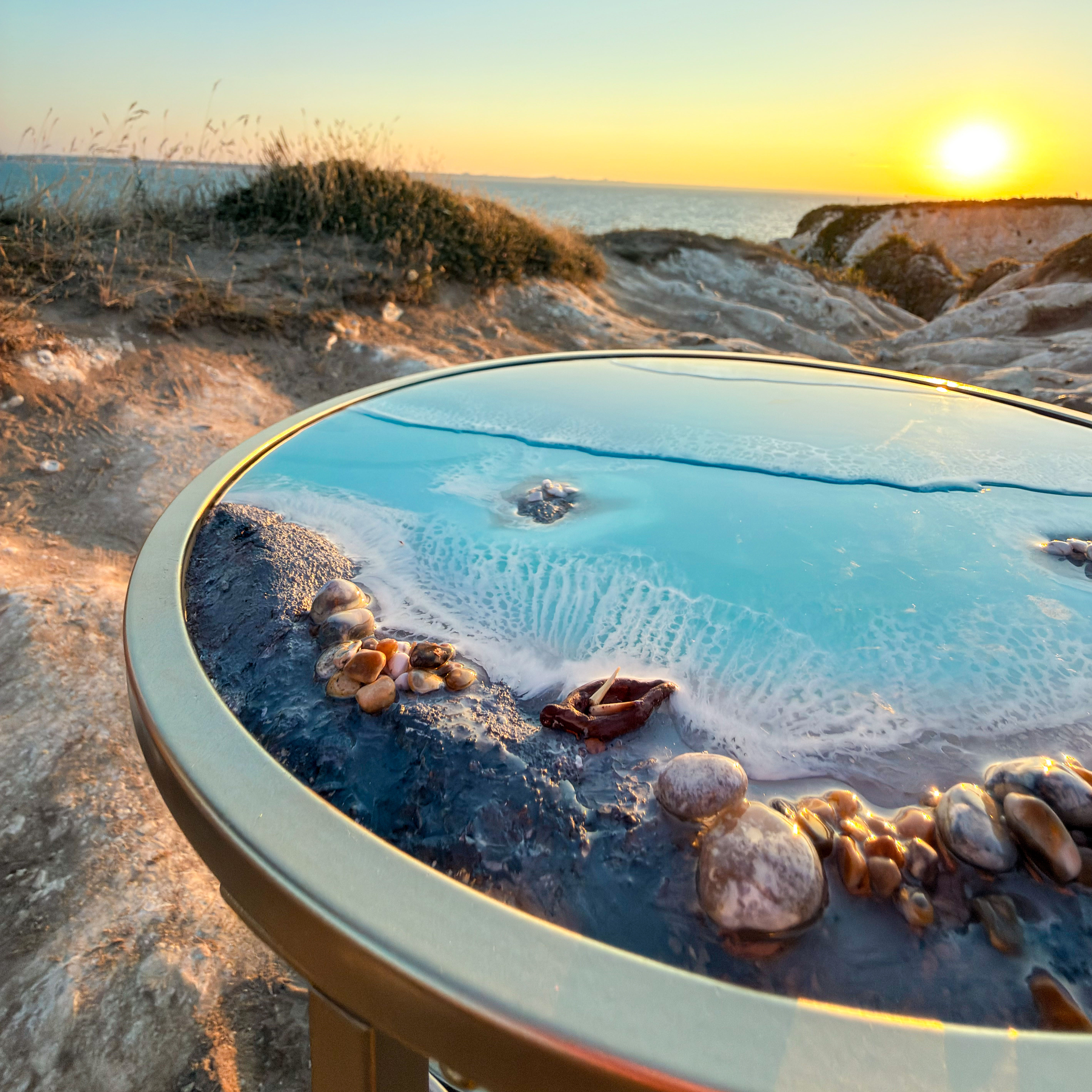 Azure Shore Resin Side Table — view 8