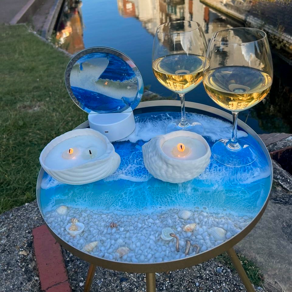 Azure Shore Resin Table — view 2
