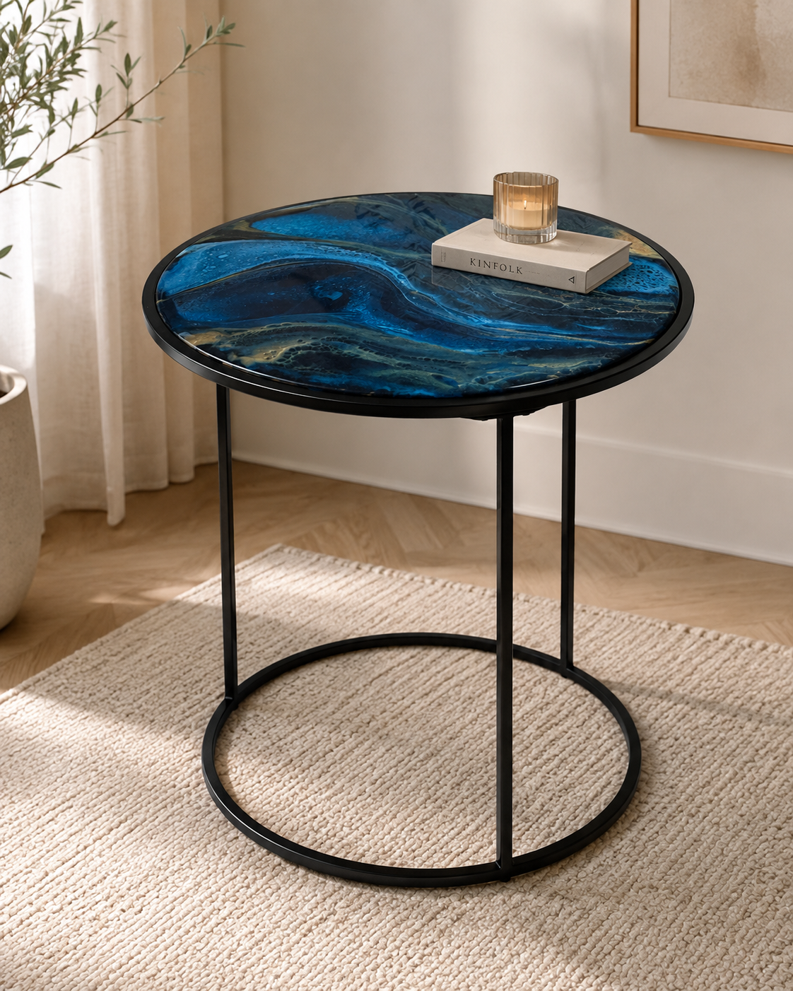 Midnight Tide Resin Side Table — view 2