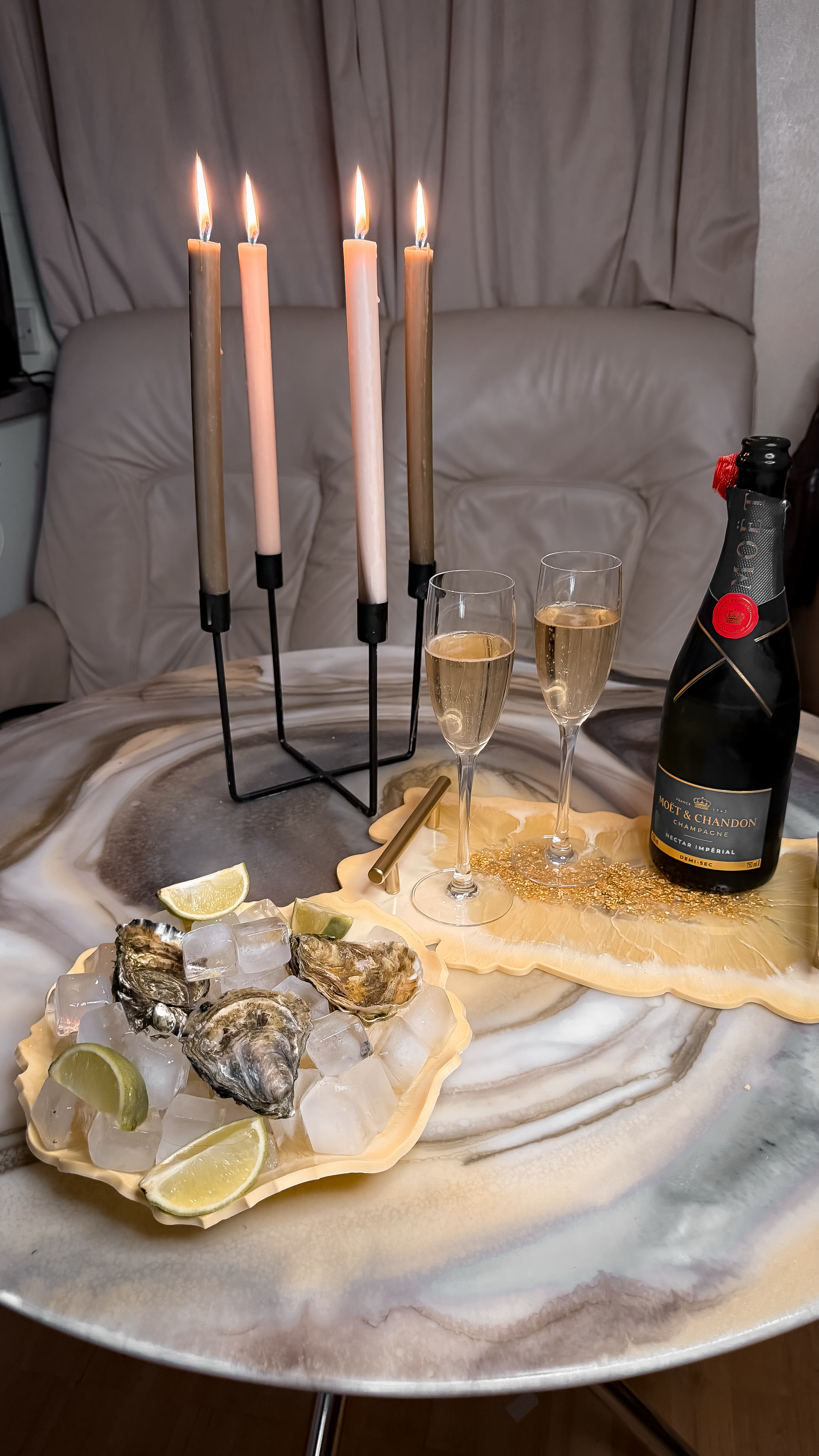Champagne Bloom Resin Serving Tray — view 6