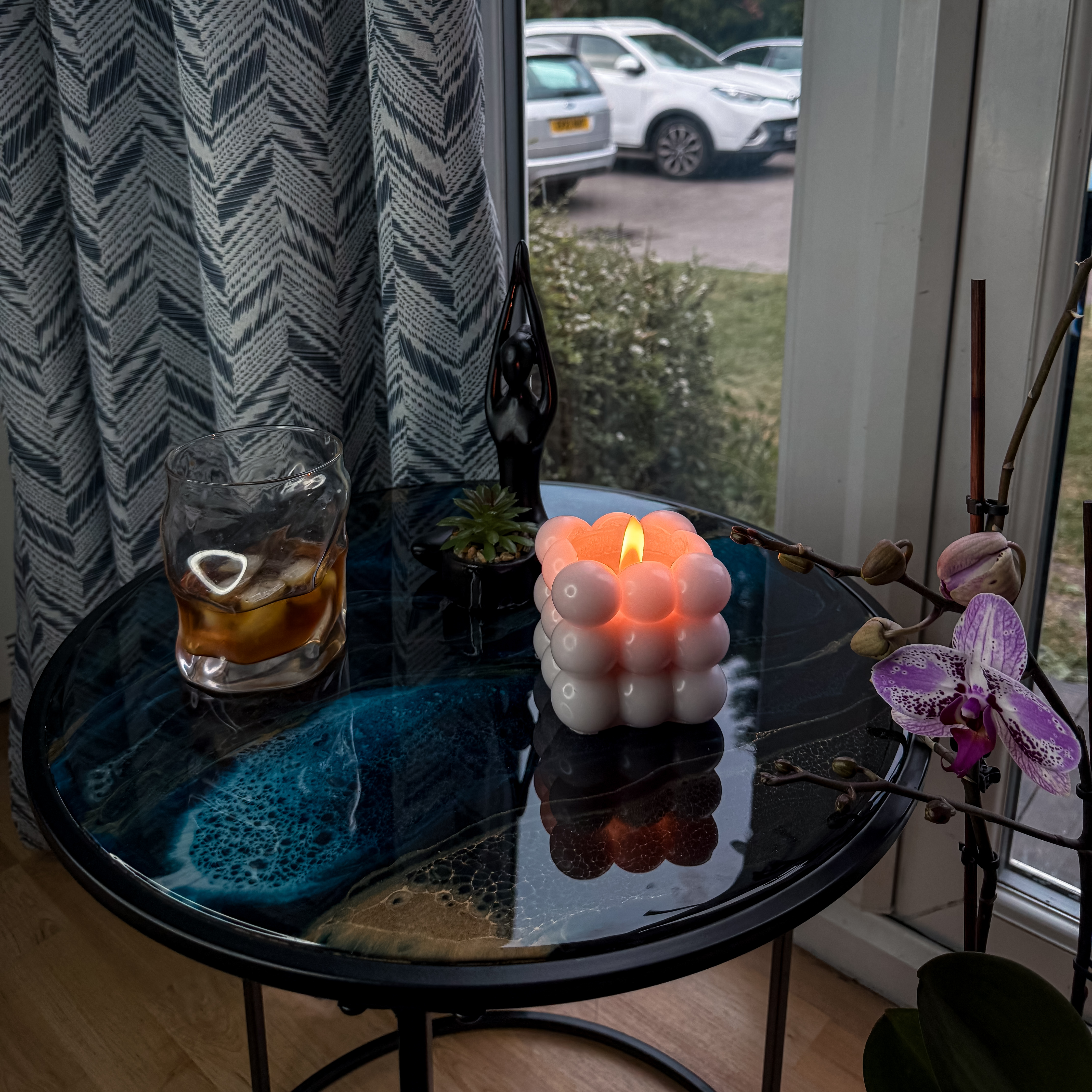 Midnight Tide Resin Side Table — view 3