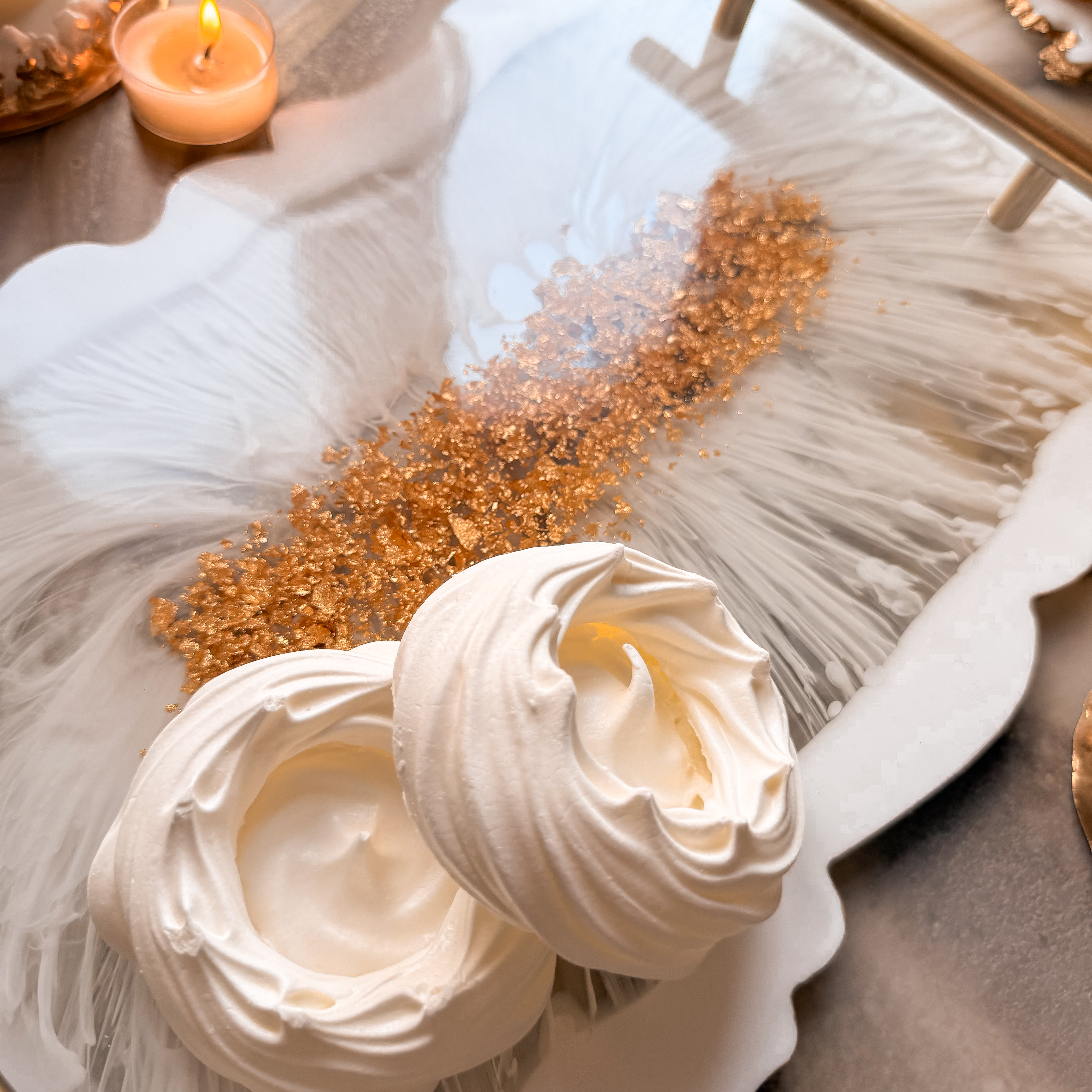 Ivory Veil Resin Serving Tray — view 2