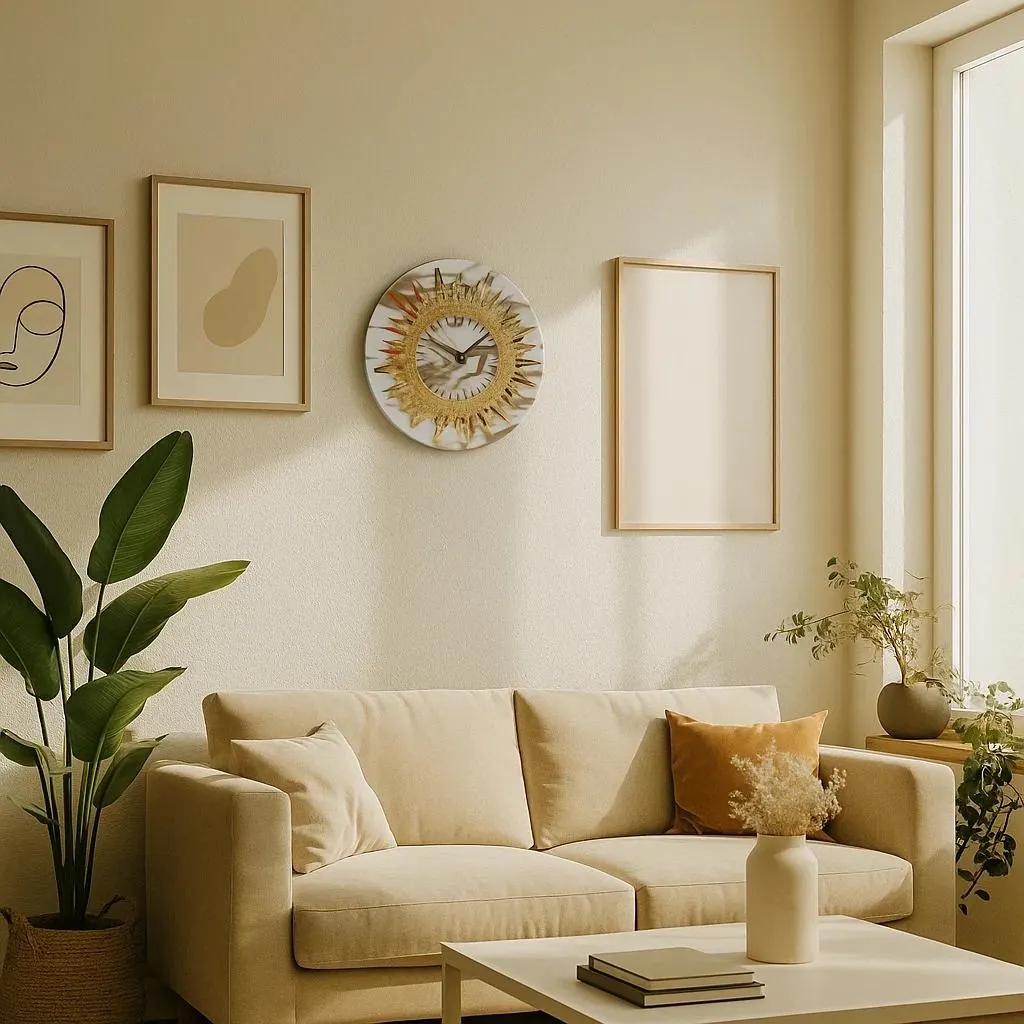 Golden Halo Geode Resin Wall Clock — view 1