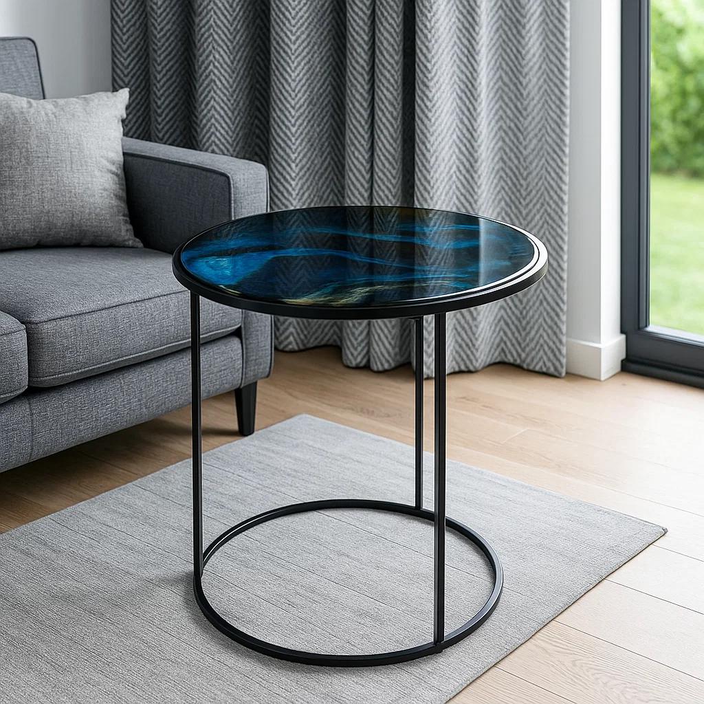 Midnight Tide Resin Side Table — view 1