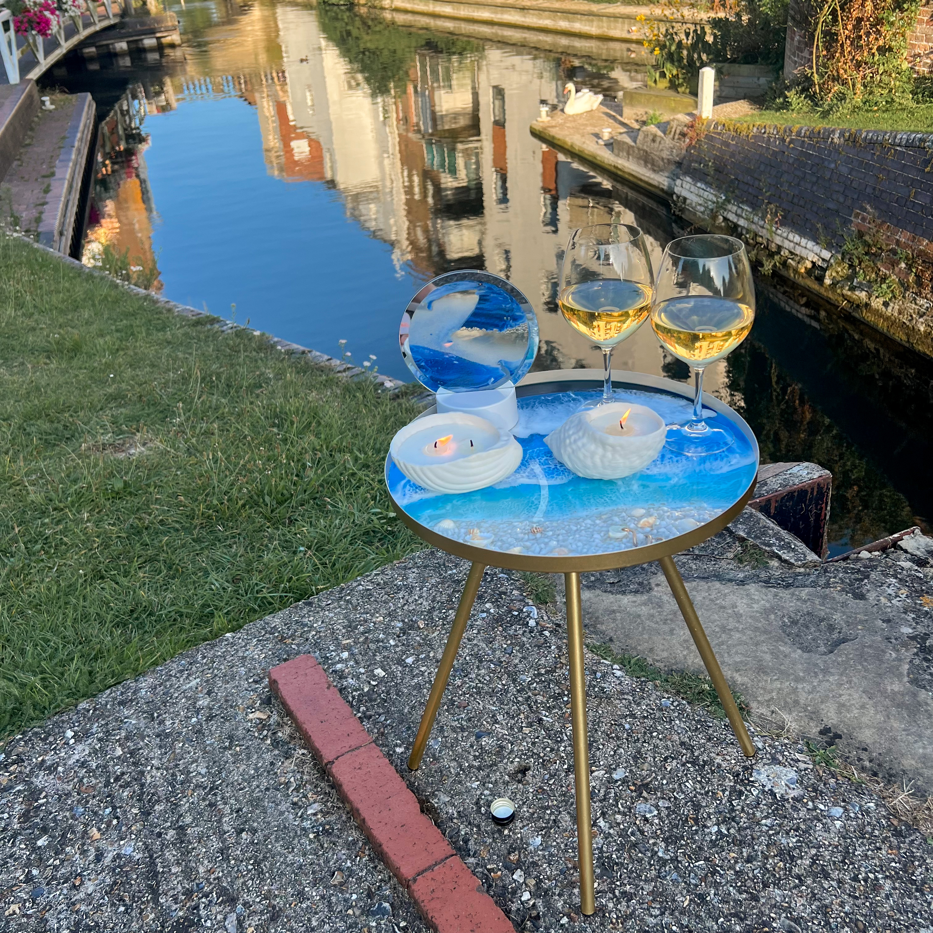 Azure Shore Resin Table — view 3