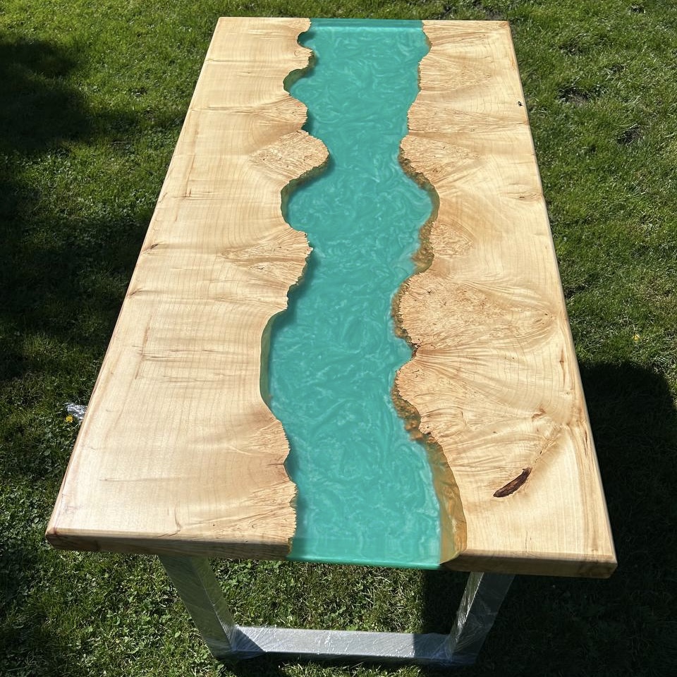Lagoon River Wood & Resin Dining Table — view 2