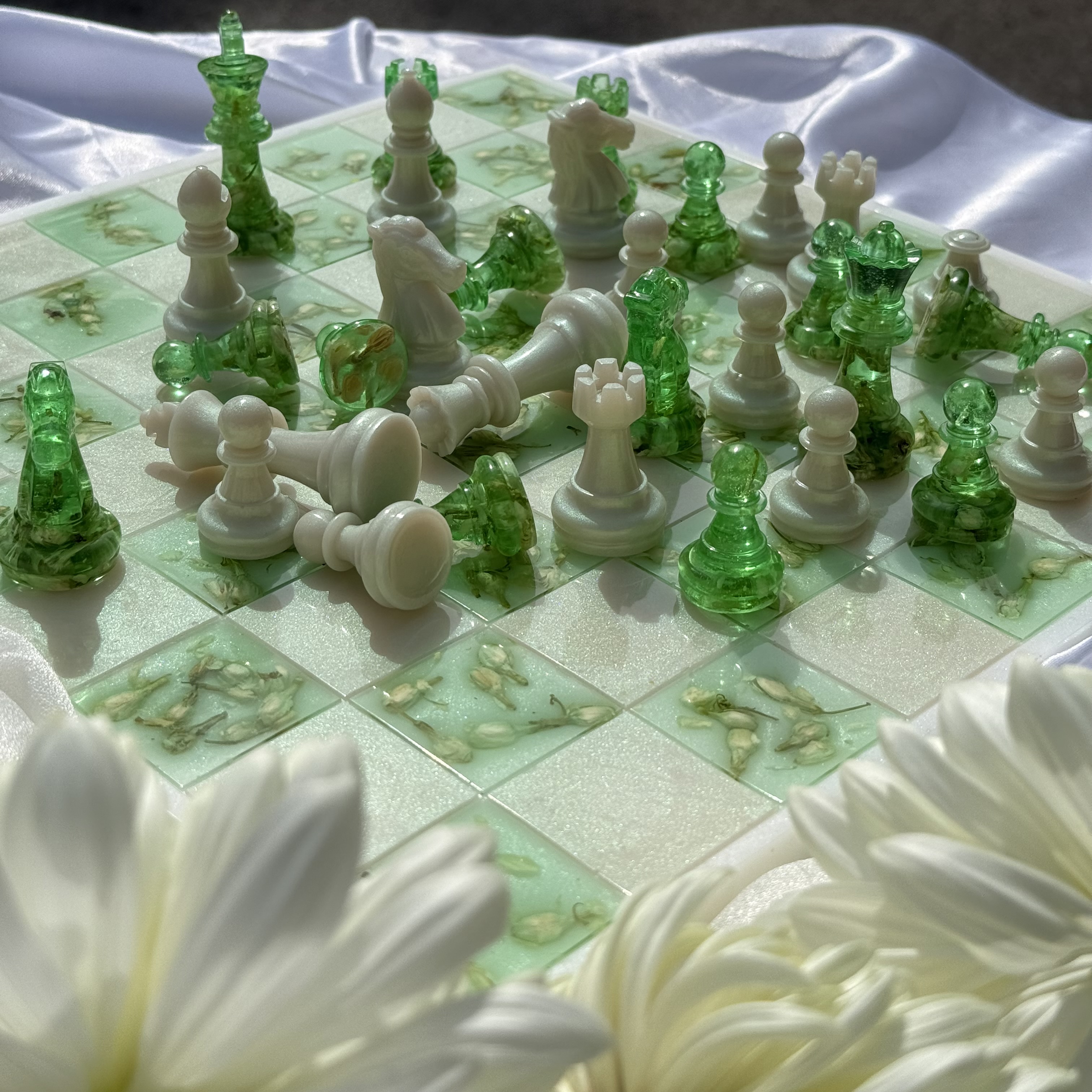 Emerald Garden Resin Chess Set — view 2