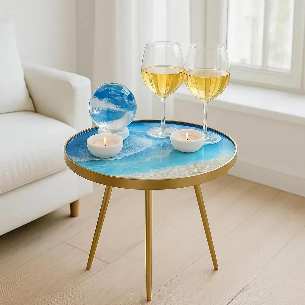Azure Shore Resin Table — view 6