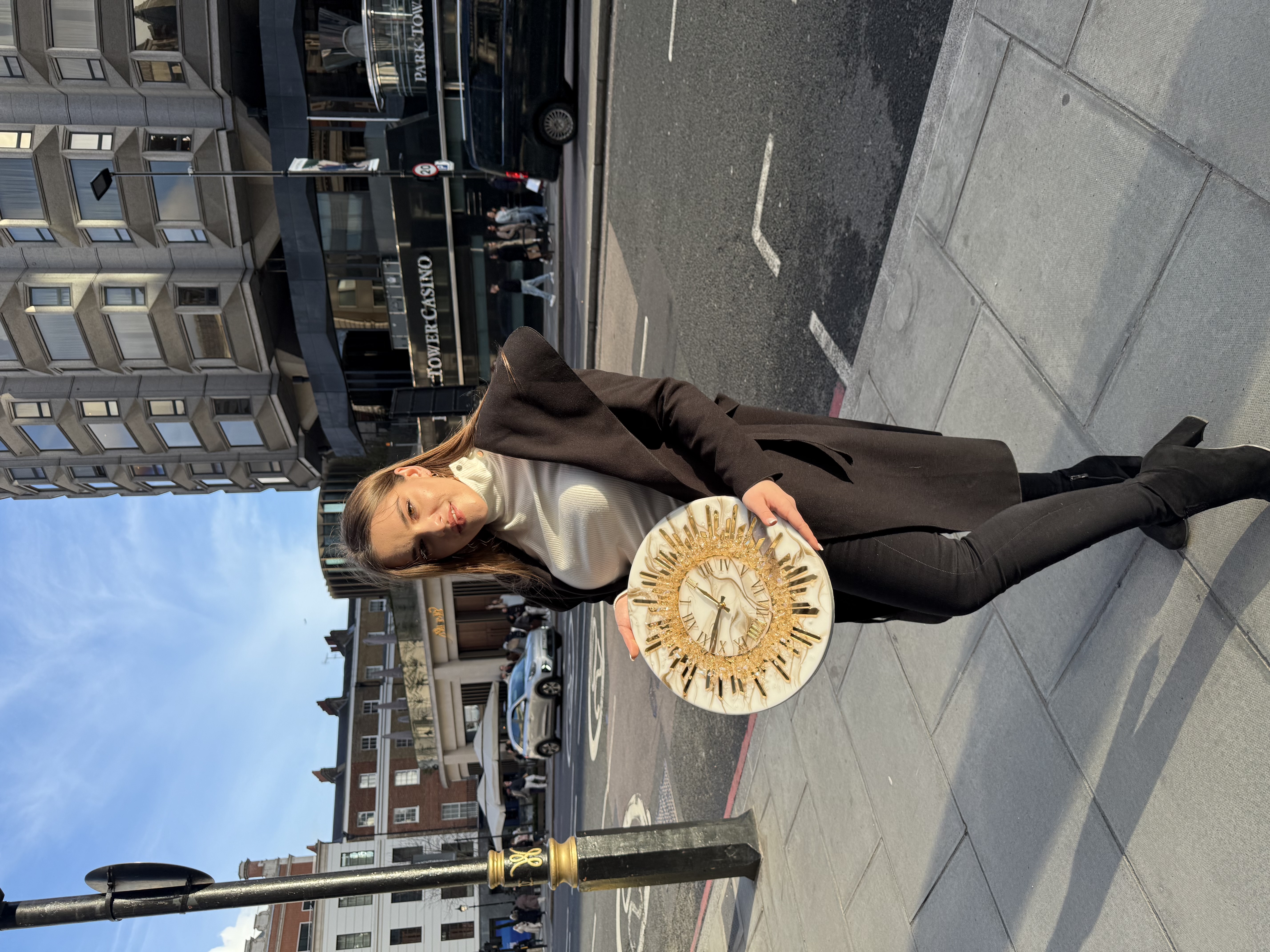 Golden Halo Geode Resin Wall Clock — view 6